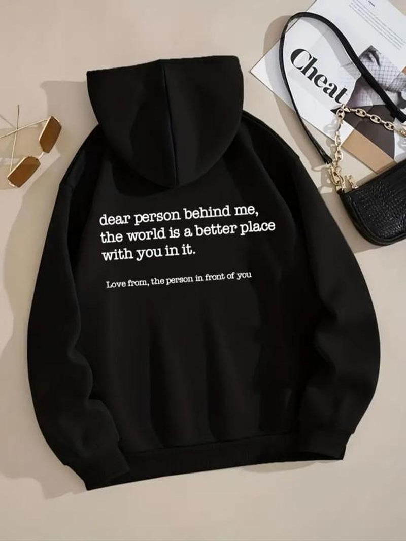 Women'S Cool Letter Print Pocket Drawstring Hoodie, Letter Hoodie, Rap Hoodie, Trendy Printed Long Sleeve Hooded Pulloverl, Fashion Casual Ladies Top